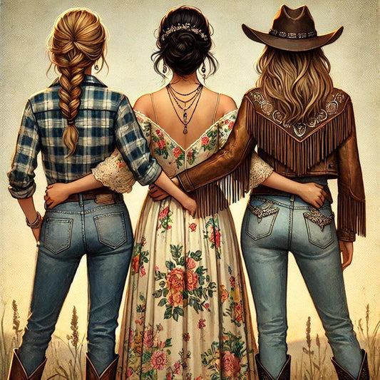 Sister Style: From Country Vibes to Boho Glam (and a Little Cowgirl Flair) - Three Mad Hatters Mercantile 