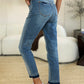 Judy Blue Full Size Mid Rise Rigid Magic Release Hem Jeans Womens Jeans   