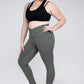 Plus Size V Waist Full Length Leggings Leggings   