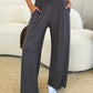 Double Take Full Size Smocked Wide Waistband Wide Leg Pants Womens Lounge Pants   