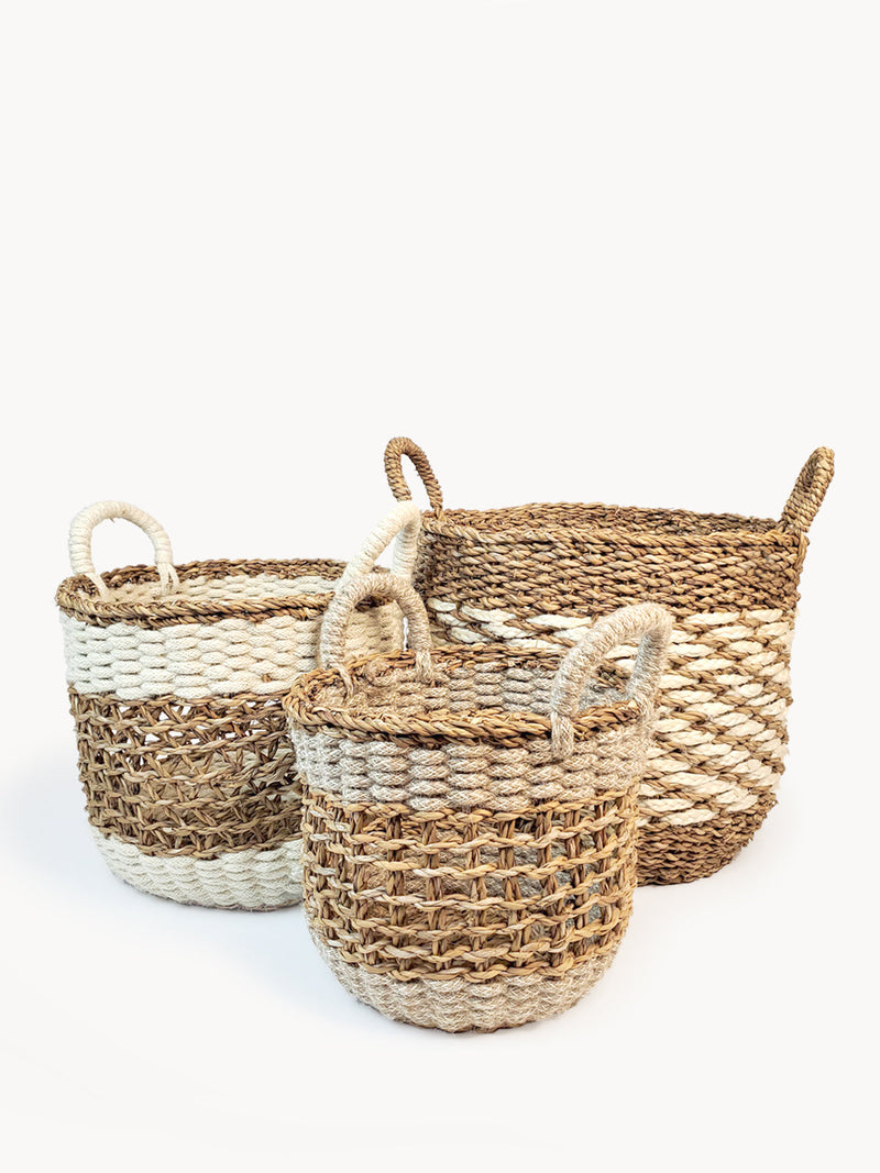 Ula Mesh Basket - Natural Basket with Handle   