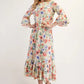 Celeste Soft Floral Ruffle Trim Dress Plus Size Womens Midi Dress