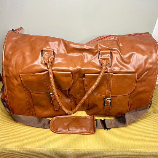 Rory, The Ultimate Duffle - Camel Faux Leather    