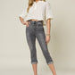 Judy Blue Button Fly High Waist Cuffed Capris Womens Skinny Jean   