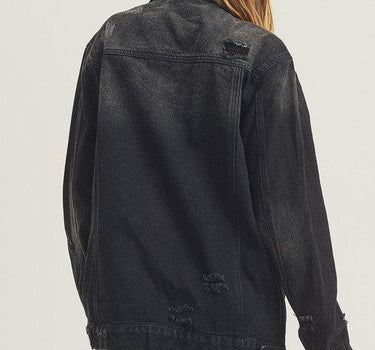 RISEN Distressed Long Sleeve Denim Jacket