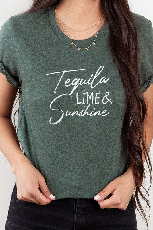 Tequila Lime and Sunshine Party Time Graphic Tee    