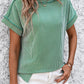 Striped Round Neck Short Sleeve T-Shirt Womens T-shirt Green S 