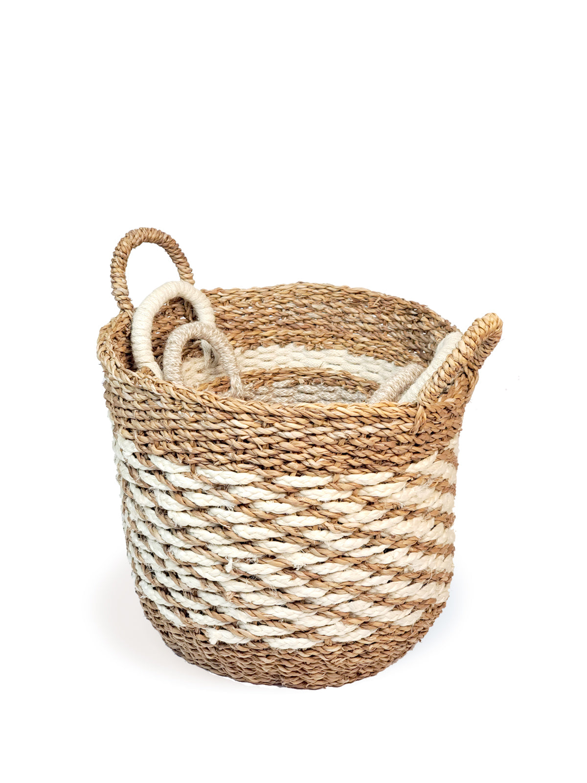 Ula Mesh Basket - Natural Basket with Handle   