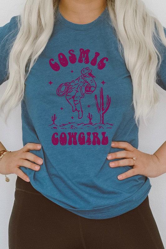 Cosmic Cowgirl Graphic Tee - Three Mad Hatters Mercantile 