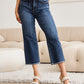 RFM Tummy Control High Waist Raw Hem Jeans Denim   