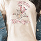 Howdy Valentine Cowboy Boots Graphic Tee T- Shirt Cream S 