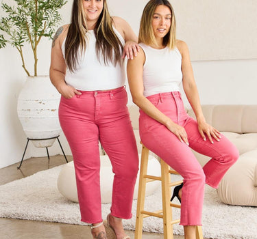 RFM Crop Dylan Tummy Control High Waist Raw Hem Jeans