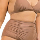 Curvy Two Piece High Waist with Ruched Front