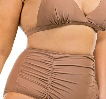 Curvy Two Piece High Waist with Ruched Front