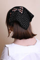 Dot and Floral Border Bandana Scarf Scarf Black Default 