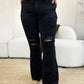 Judy Blue Full Size High Waist Distressed Flare Jeans Womens Jeans   