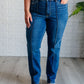 Campbell High Rise Center Seam Detail Straight Jeans Womens Jeans   