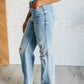 Ramona High Rise Rigid Magic Destroyed Straight Jeans Womens Straight Leg Jeans   