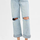 RISEN Mid Rise Fit Boyfriend Jeans with Cuff