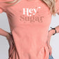 Hey Sugar Sparkle Valentines Day Graphic Tee T- Shirt Heather Sunset S 