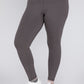 Plus V Waist Full Length Leggings  Smoky Grey 1X 