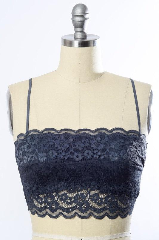 Wide Lace Bandeau - Three Mad Hatters Mercantile 