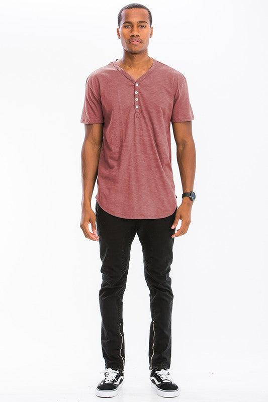 Henley 4-Button Closure Shirt - Three Mad Hatters Mercantile 