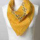 Dot and Floral Border Bandana Scarf