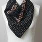 Dot and Floral Border Bandana Scarf Scarf   