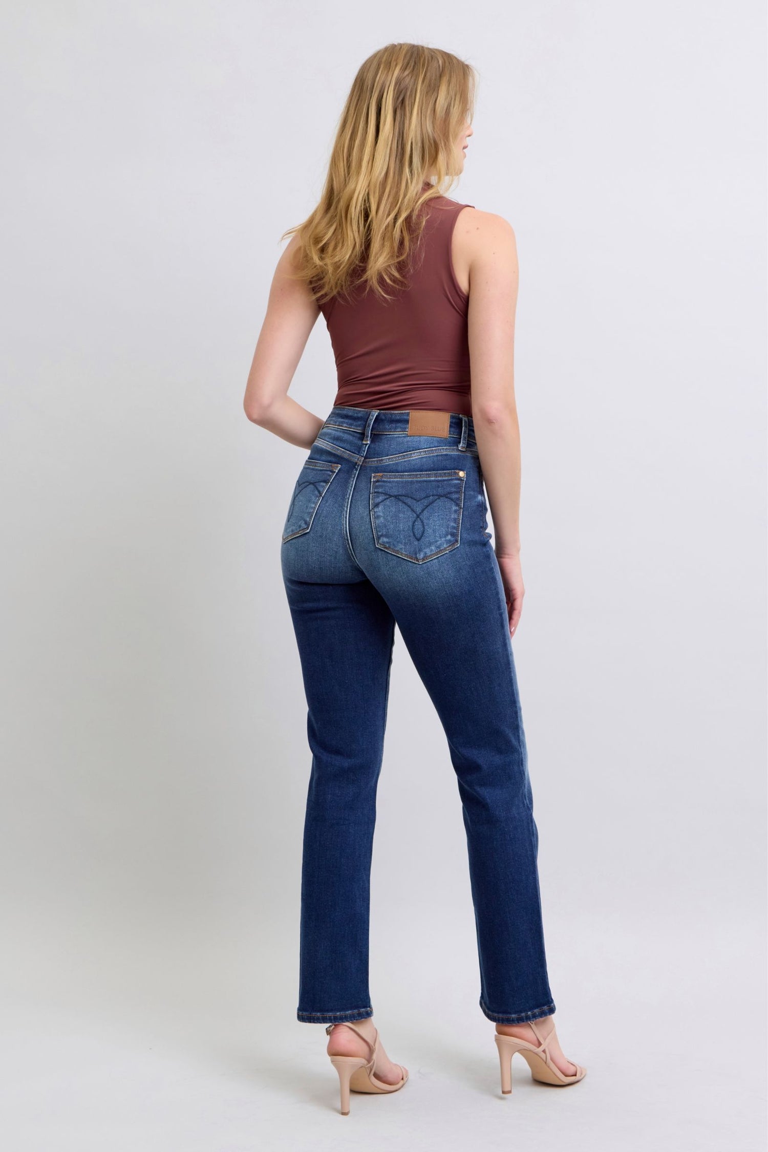 Judy Blue Washed Straight Leg Jeans with Pockets Womens Jeans