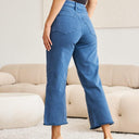 RFM Crop Chloe Tummy Control High Waist Raw Hem Jeans