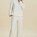 Double Take Textured Long Sleeve Top and Pants Set