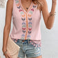 Printed V-Neck Tank w Tassels Womens Tank Tops   