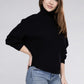 Viscose Dolman Sleeve Turtleneck Sweater Long Sleeve Blouse   