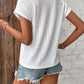 Eyelet V-Neck Short Sleeve Blouse Womens Blouse   