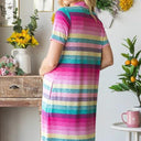 Heimish Striped Short Sleeve Mini Tee Dress Plus Size