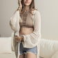 Knit Netted Cardigan Womens Cardigan Cream Default 