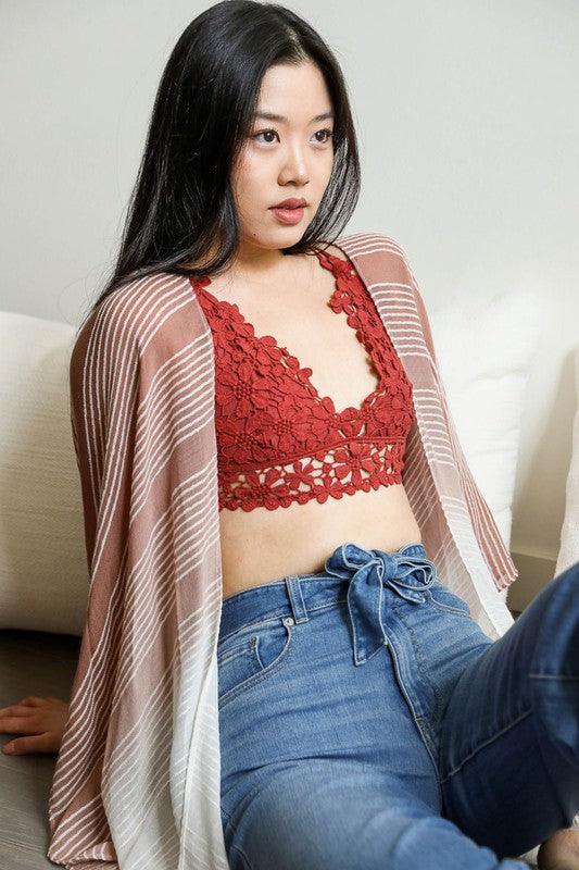 Crochet Daisy Longline Bralette - Three Mad Hatters Mercantile 