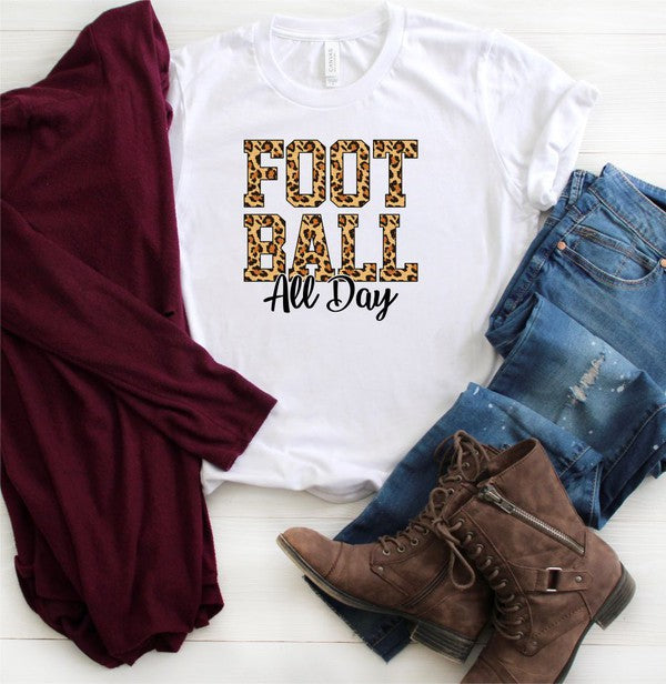 Football All Day Leopard Softstyle Tee Graffic Tee White XS 