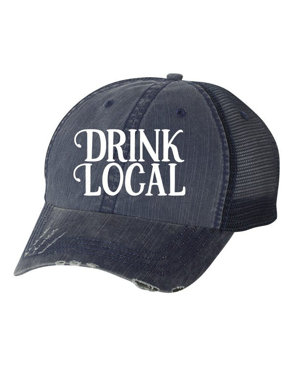 Drink Local Embroidered Hat Mens   