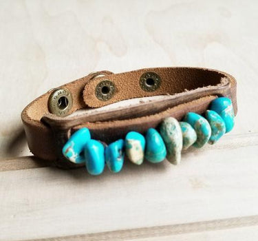 Dusty Narrow Cuff with Turquoise Regalite Stones