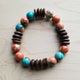 Multi-Colored Turquoise and Wood Stretch Bracelet Bracelet red 1 