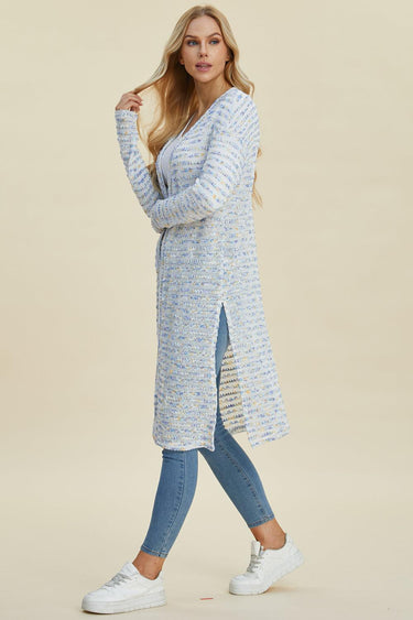 Double Take Open Front Longline Cardigan