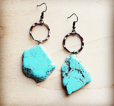 Blue Turquoise Chunky Earrings