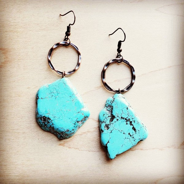 Blue Turquoise Chunky Earrings Turquoise Earrings blue 1 