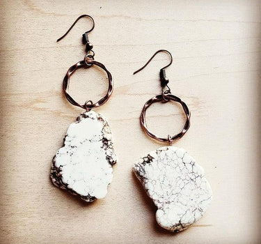 White Turquoise Chunky Earrings