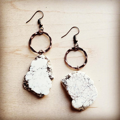 White Turquoise Chunky Earrings Earrings white 1 