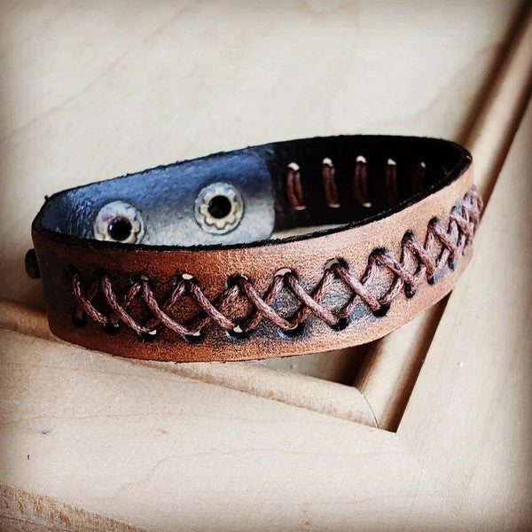 Dark Brown Vinatge Cuff X pattern cuff bracelet brown 1 
