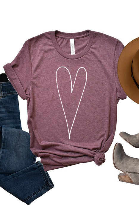 Long Heart T- Shirt Deep Heather S 