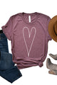 Long Heart T- Shirt Deep Heather S 